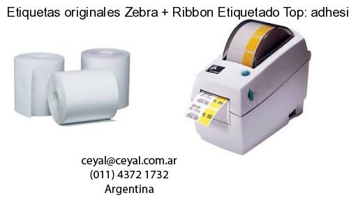 Etiquetas originales Zebra   Ribbon Etiquetado Top: adhesivo   ribbo