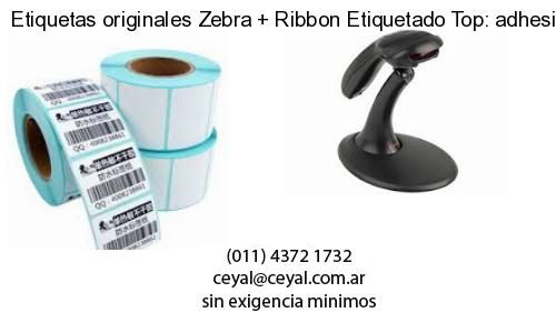 Etiquetas originales Zebra   Ribbon Etiquetado Top: adhesivo   ribbo