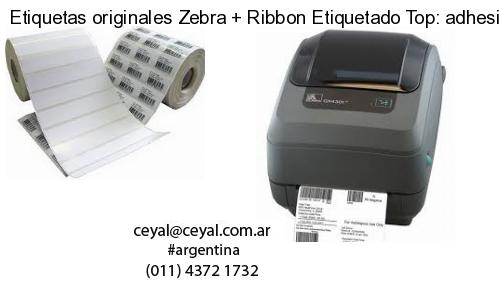 Etiquetas originales Zebra   Ribbon Etiquetado Top: adhesivo   ribbo