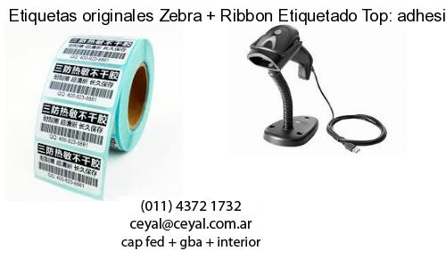 Etiquetas originales Zebra   Ribbon Etiquetado Top: adhesivo   ribbo