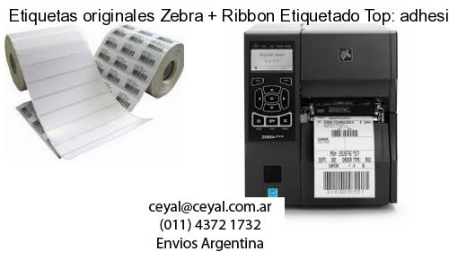 Etiquetas originales Zebra Ribbon Etiquetado Top: adhesivo ribbo