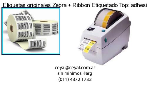 Etiquetas originales Zebra   Ribbon Etiquetado Top: adhesivo   ribbo