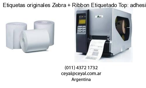 Etiquetas originales Zebra   Ribbon Etiquetado Top: adhesivo   ribbo