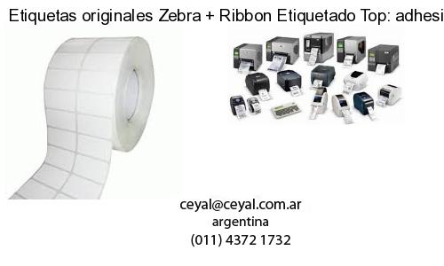 Etiquetas originales Zebra   Ribbon Etiquetado Top: adhesivo   ribbo