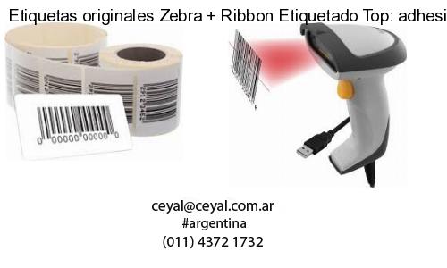 Etiquetas originales Zebra   Ribbon Etiquetado Top: adhesivo   ribbo