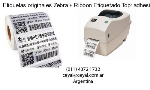 Etiquetas originales Zebra   Ribbon Etiquetado Top: adhesivo   ribbo