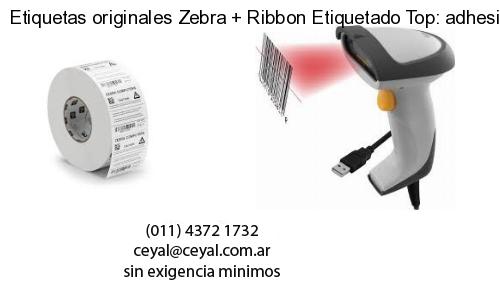 Etiquetas originales Zebra   Ribbon Etiquetado Top: adhesivo   ribbo