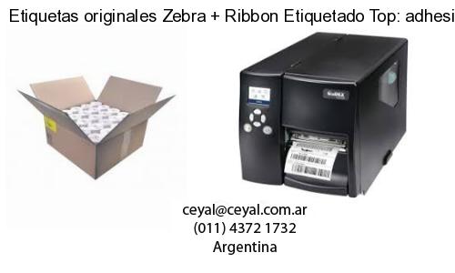 Etiquetas originales Zebra   Ribbon Etiquetado Top: adhesivo   ribbo