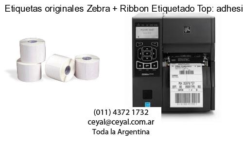Etiquetas originales Zebra   Ribbon Etiquetado Top: adhesivo   ribbo