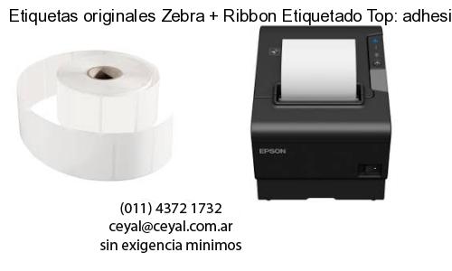 Etiquetas originales Zebra   Ribbon Etiquetado Top: adhesivo   ribbo