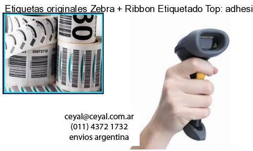 Etiquetas originales Zebra   Ribbon Etiquetado Top: adhesivo   ribbo