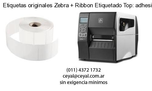 Etiquetas originales Zebra   Ribbon Etiquetado Top: adhesivo   ribbo