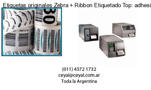 Etiquetas originales Zebra   Ribbon Etiquetado Top: adhesivo   ribbo
