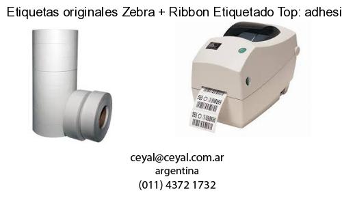 Etiquetas originales Zebra   Ribbon Etiquetado Top: adhesivo   ribbo