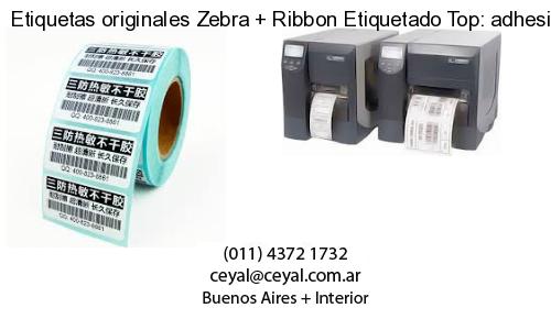Etiquetas originales Zebra Ribbon Etiquetado Top: adhesivo ribbo