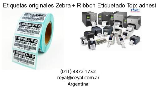 Etiquetas originales Zebra   Ribbon Etiquetado Top: adhesivo   ribbo