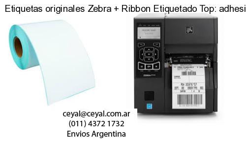 Etiquetas originales Zebra   Ribbon Etiquetado Top: adhesivo   ribbo