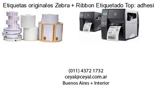 Etiquetas originales Zebra   Ribbon Etiquetado Top: adhesivo   ribbo