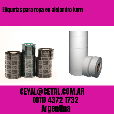 Etiquetas para ropa en alejandro korn