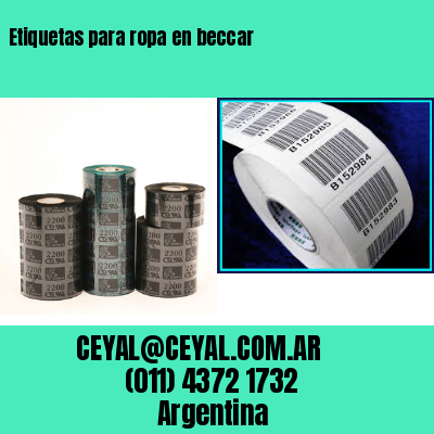 Etiquetas para ropa en beccar