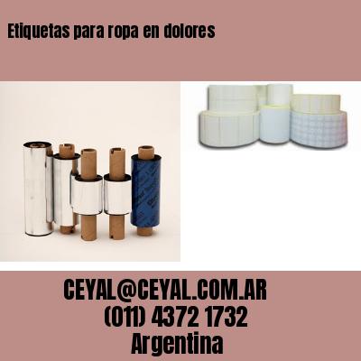 Etiquetas para ropa en dolores