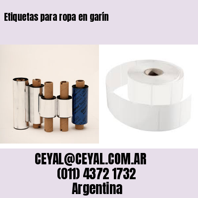 Etiquetas para ropa en garín