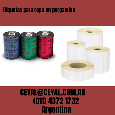 Etiquetas para ropa en pergamino