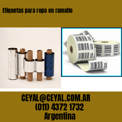 Etiquetas para ropa en ramallo
