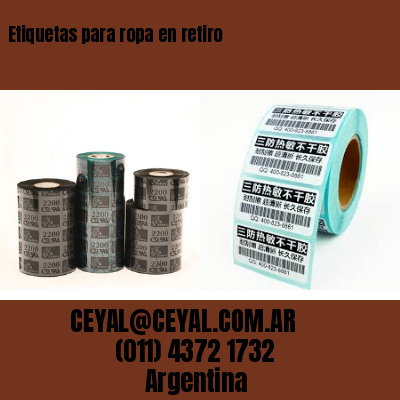 Etiquetas para ropa en retiro