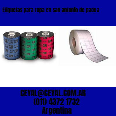 Etiquetas para ropa en san antonio de padua