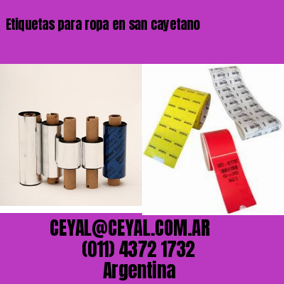 Etiquetas para ropa en san cayetano