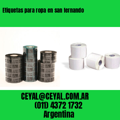 Etiquetas para ropa en san fernando