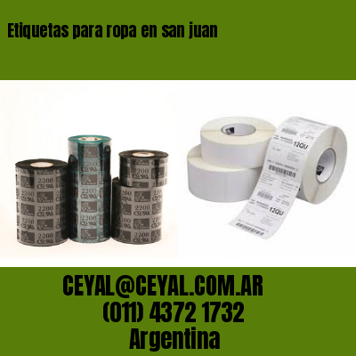 Etiquetas para ropa en san juan
