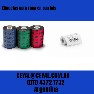 Etiquetas para ropa en san luis