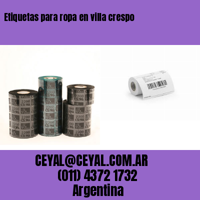 Etiquetas para ropa en villa crespo