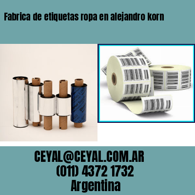 Fabrica de etiquetas ropa en alejandro korn