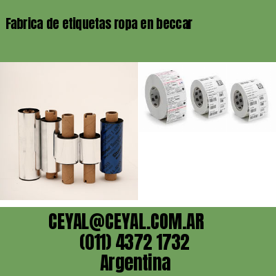 Fabrica de etiquetas ropa en beccar