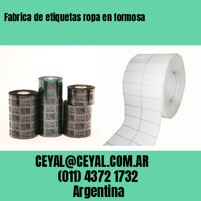 Fabrica de etiquetas ropa en formosa