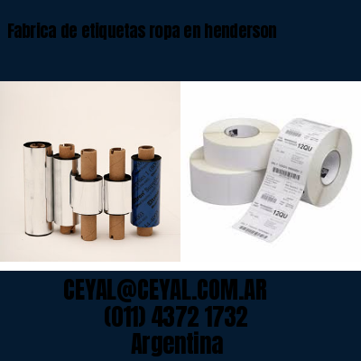 Fabrica de etiquetas ropa en henderson