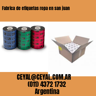 Fabrica de etiquetas ropa en san juan