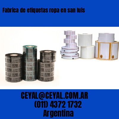 Fabrica de etiquetas ropa en san luis