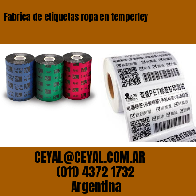 Fabrica de etiquetas ropa en temperley