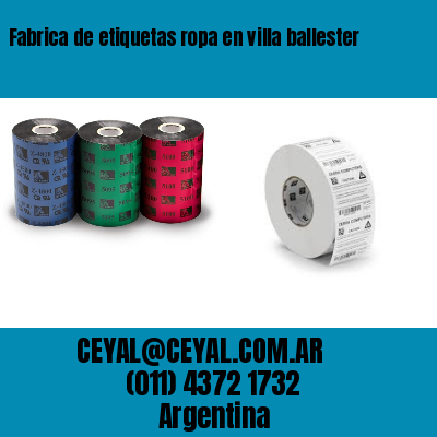 Fabrica de etiquetas ropa en villa ballester