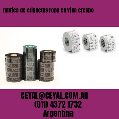 Fabrica de etiquetas ropa en villa crespo