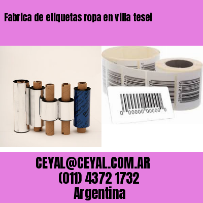 Fabrica de etiquetas ropa en villa tesei