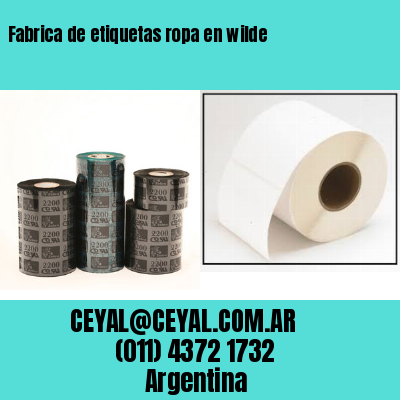 Fabrica de etiquetas ropa en wilde
