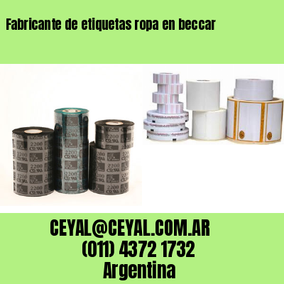 Fabricante de etiquetas ropa en beccar