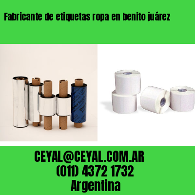 Fabricante de etiquetas ropa en benito juárez