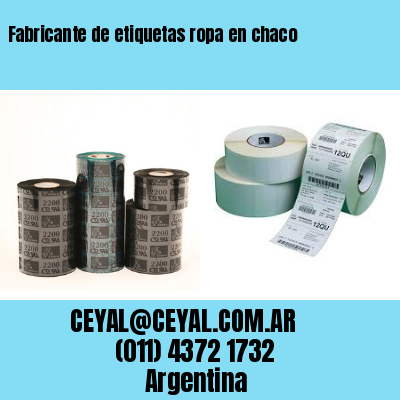 Fabricante de etiquetas ropa en chaco