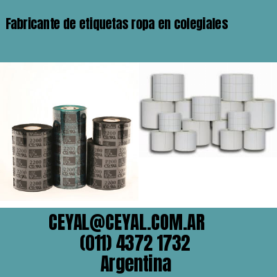 Fabricante de etiquetas ropa en colegiales